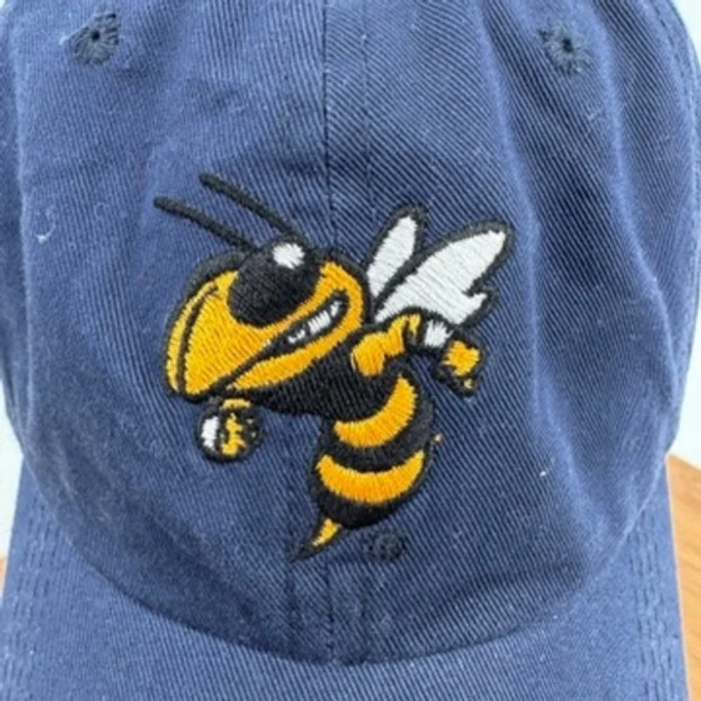 Georgia Tech Yellow Jackets Hat Cap Men OSFM Navy Blue Embroidered Dad‎ Hat